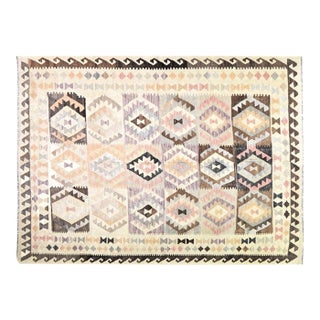 Afghan Maimana Flatweave Kilim Wool Rug, 6'x8' For Sale