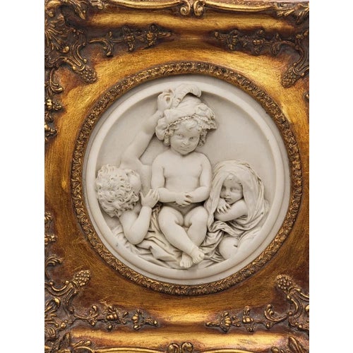 Italian Rare Antique 19th C Enrico Braga Tondo Relief Plaque With Perfugium Regibus Coin For Sale - Image 3 of 12