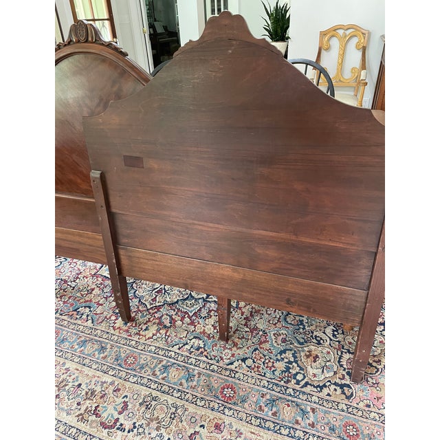 Vintage Tell City Furniture Flame Walnut Twin Headboards a Pair