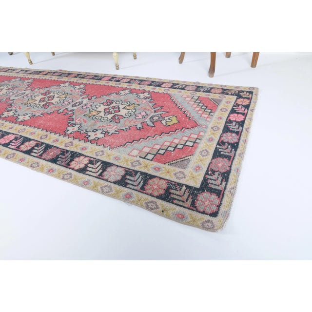 1970s Turkish Hand-Knotted Runner Rug For Sale - Image 6 of 11