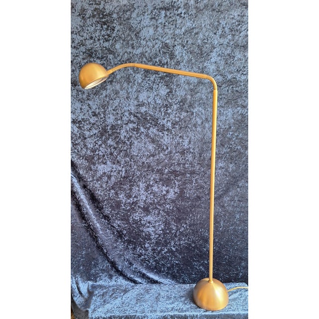 Vintage German Floor Lamp in Brass-Colored Metal from Hustadt-Leuchten, 1980s For Sale - Image 4 of 8
