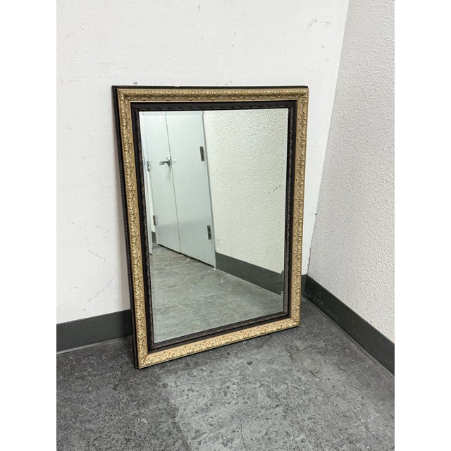 Custom Dark Brown With Speckled Red + Gilt Gold Wall Mirror For Sale - Image 10 of 12