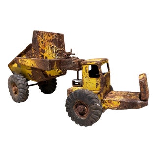 Vintage Pressed-Steel Articulated Rock Hauler Earthmover Toy Nylint For Sale