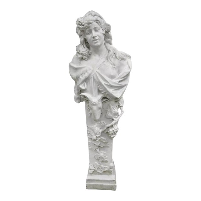 Vintage Italian Neoclassical Style Fiberglass Female Herm Autumn Statue For Sale
