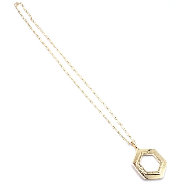 1970s Vintage Cartier Zodiac Yellow Gold Diamond Pendant Link Chain Necklace For Sale - Image 5 of 13