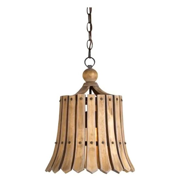Fruitier Wood Slat Pendant Light by Currey & Company Chairish