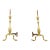Pair of Antique Federal Brass Fireplace Andirons For Sale