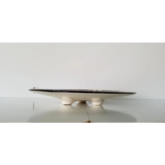 1990s Modernist Michael Anthony Art Ceramic Plate With Feet For Sale - Image 4 of 10