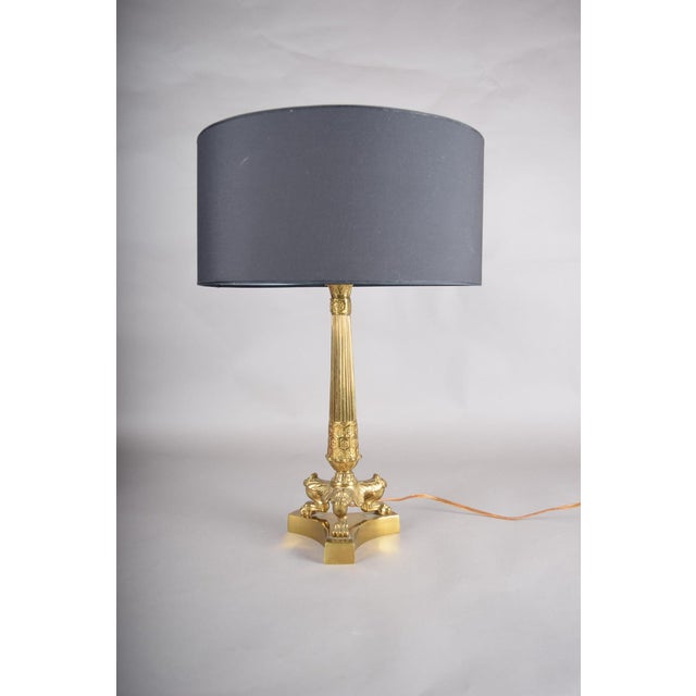 French Empire Style Brass Table Lamp, 1950s For Sale - Image 12 of 13