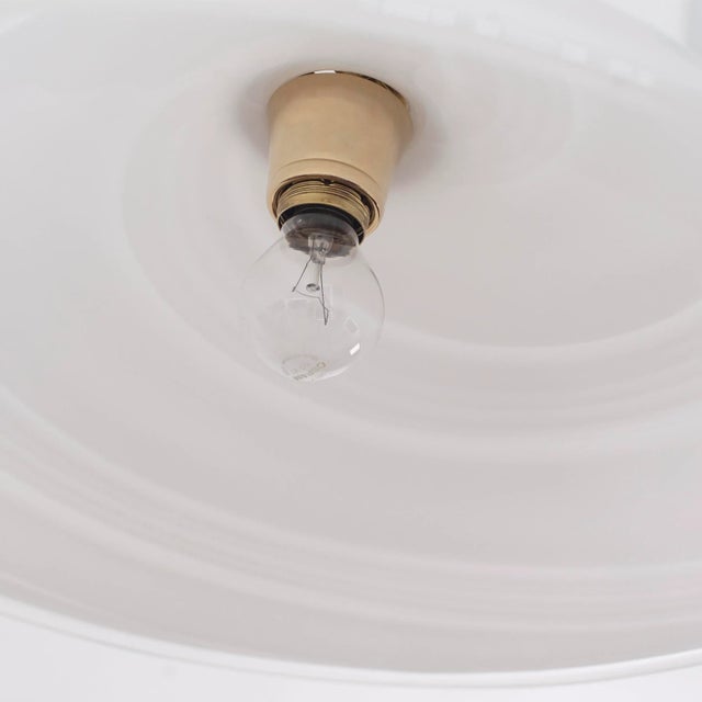 Glass Large White Murano Glass Ceiling Lamp with Filigree Spiral For Sale - Image 7 of 13