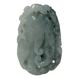 Natural Jade Stone Carved Buddha Hand Display Pendant Art For Sale