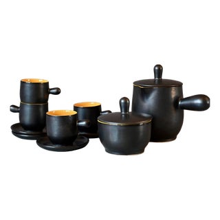 Mid-Century Ceramic Coffee Set, 1950s, Set of 10 For Sale