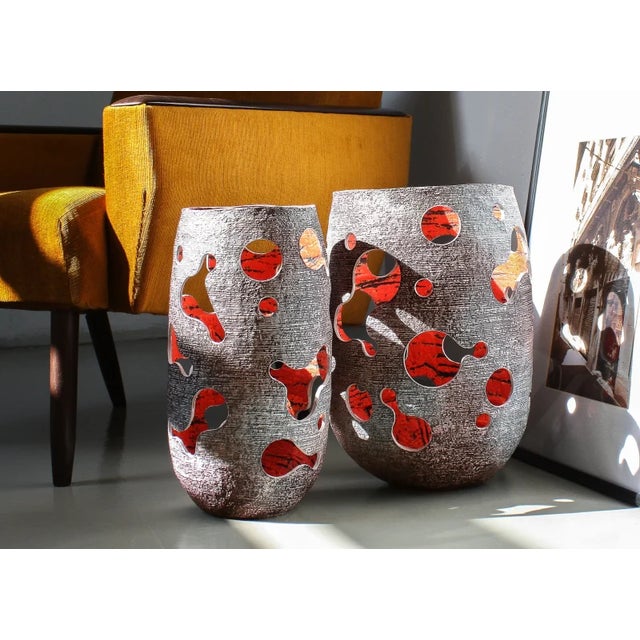 Not Yet Made - Made To Order Black Stone Wide Candle Lantern - Ember Series For Sale - Image 5 of 8