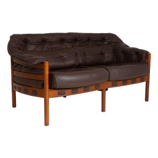 1960s Danish Mid-Century Modern Sofa Attributed to Ellekær & Norell for Coja Chocolate Brown For Sale