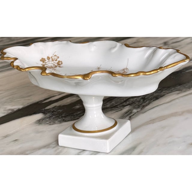 French Made in France Limoges Gold Gilt Large Compote or Soap Dish For Sale - Image 3 of 10