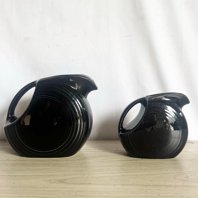 Mid 20th Century Vintage Art Deco Fiesta Ware Disk Pitchers - Set of 2 For Sale - Image 5 of 11