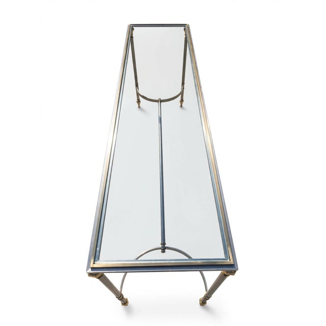 Mid Century Hollywood Regency Neoclassical Italian Brass Console Table Italy For Sale - Image 9 of 12