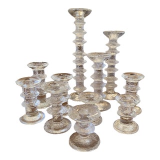 1970s Littala Finland Festivo Candlesticks - Set of 11 For Sale