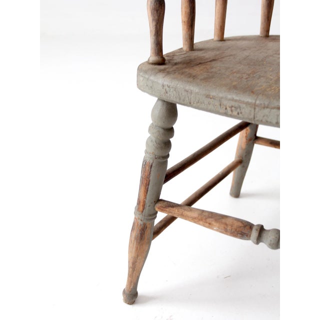 Wood Antique Painted Captain's Chair For Sale - Image 7 of 15