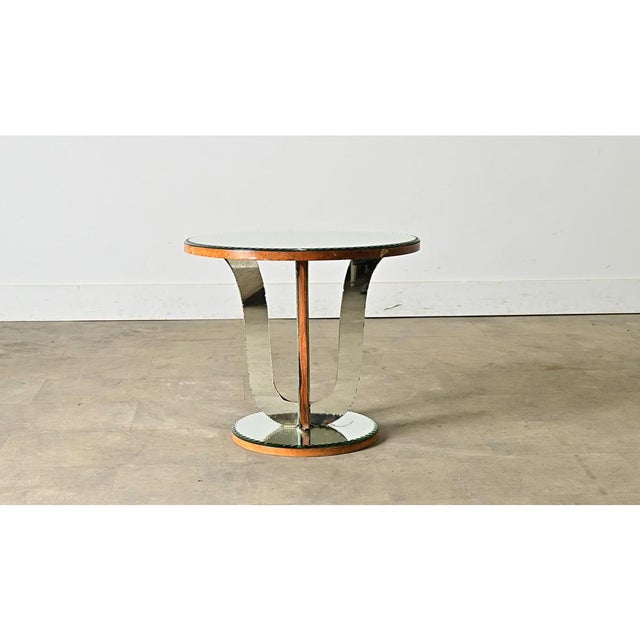 Brown French Vintage Mirrored Gueridon Side Table For Sale - Image 8 of 9