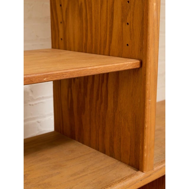 Mid 20th Century Vintage Modernist Oak Open-Shelf Room Divider Bookcase For Sale - Image 5 of 10
