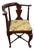 Vintage Queen Anne Style Corner Chair With Nautical Map & Sailing Ship Upholstery For Sale
