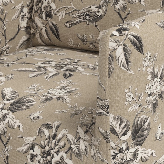Textile Stoffer Home x Cloth & Company Lindy Slipcover Dining Arm Chair in Michigan Bird Toile Sand For Sale - Image 7 of 7