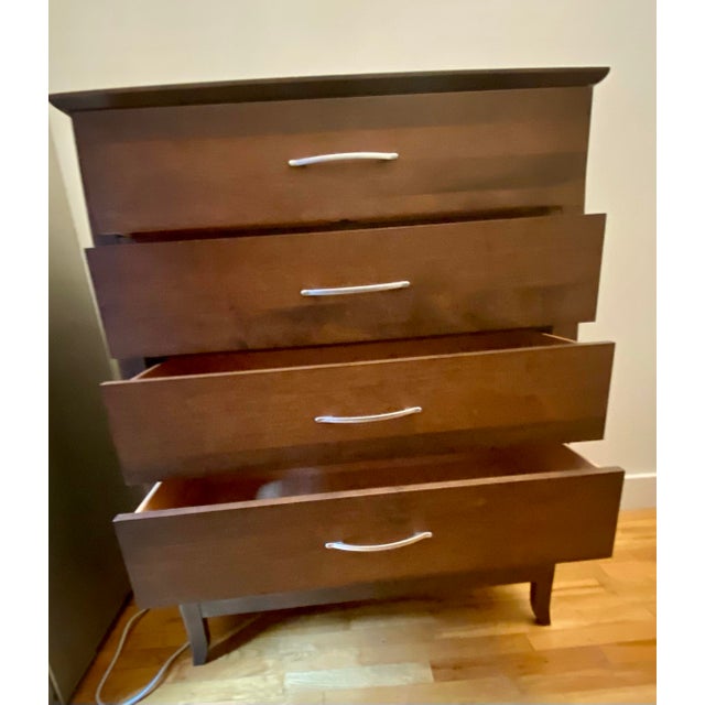 1980s Baronet Solid Maple 5-Drawer Chest / Mid-Century Modern Dresser For Sale - Image 9 of 11