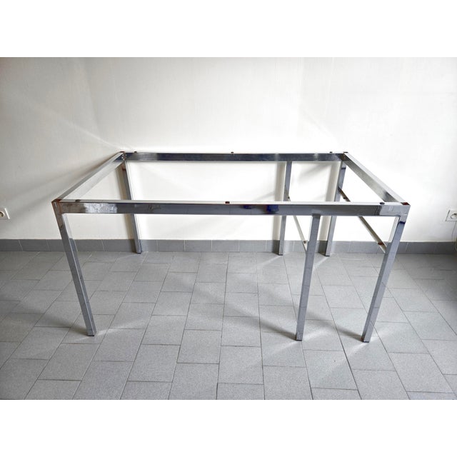 Vintage Desk in Steel & Saint-Gobain Glass, 1970s For Sale - Image 4 of 17