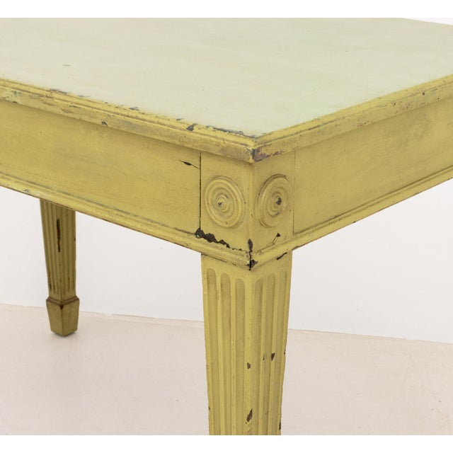 Late 20th Century Neoclassical Style Green Painted Console Table For Sale - Image 5 of 7