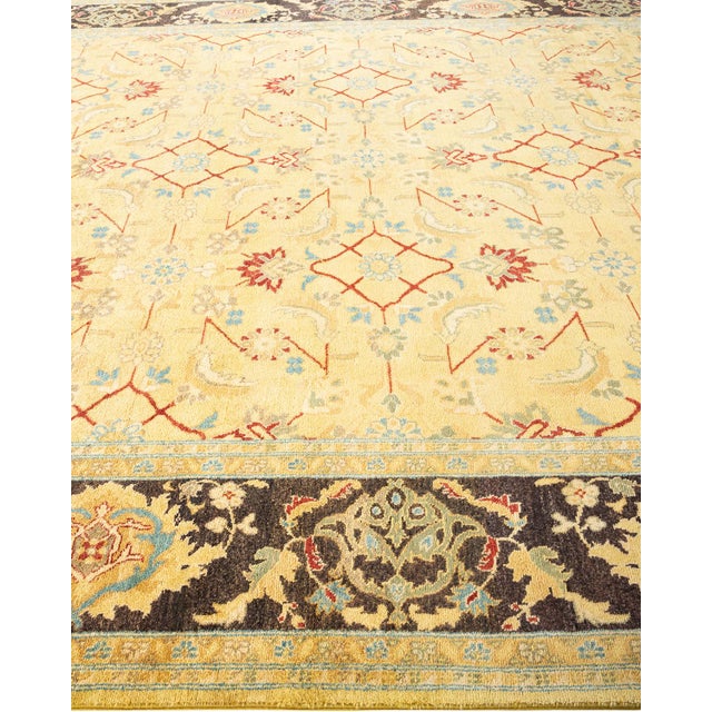 Solo Rugs Eclectic, One-of-a-Kind Hand-Knotted Area Rug in Yellow, 9' 3" x 12' 5" For Sale - Image 4 of 8