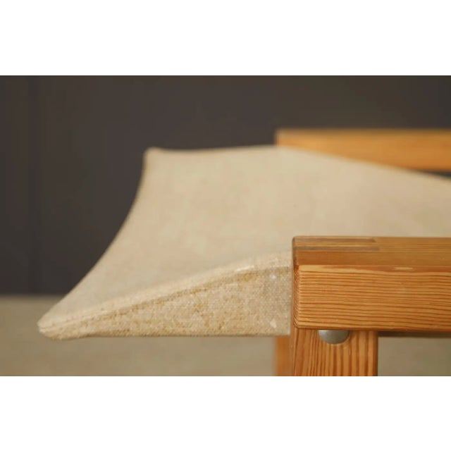 Minimalist Safari Sling Lounge Chair in Natural Canvas and Solid Wood, C 1970s For Sale - Image 11 of 16