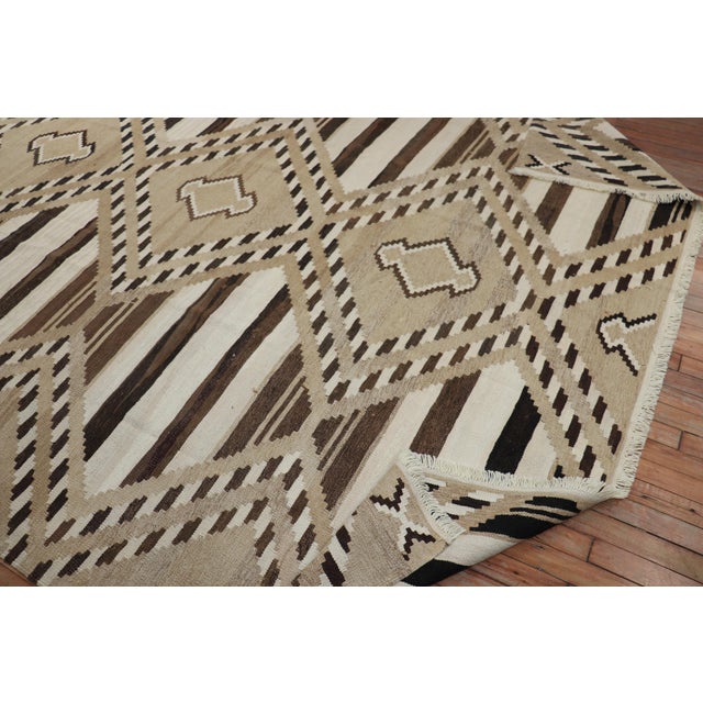 Mid-Century Modern Mid-Century Modern Room Size Turkish Kilim - 8'3" x 10'7" For Sale - Image 3 of 18