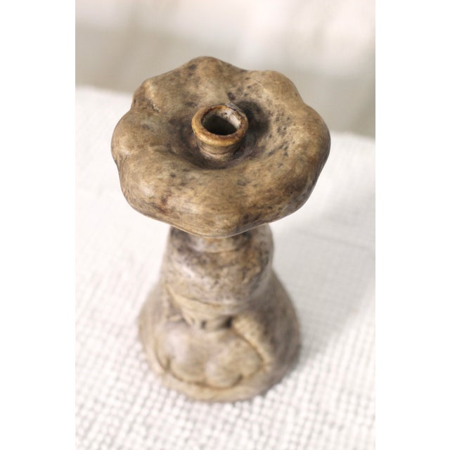 Majolica Sculptural Italian Majolica Ceramic Wine Bottle With the Bust of a Woman From the 1960s For Sale - Image 4 of 8