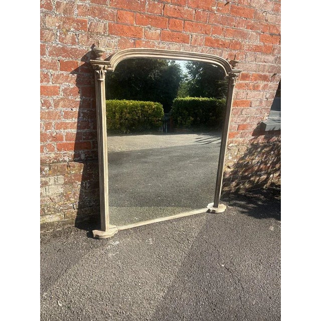 Large English 19th Century Painted Overmantle Mirror For Sale - Image 5 of 6