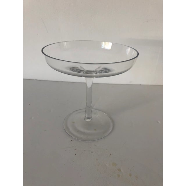 1980s Vintage Glass Compote 6x6 Clear Modern For Sale - Image 5 of 5
