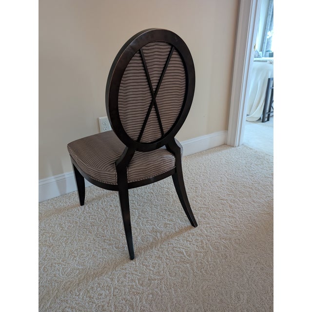 1990s Barbara Barry Oval X-Back Chair by Baker Furniture For Sale In Raleigh - Image 6 of 12