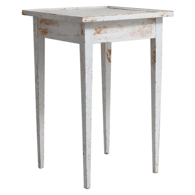 19th Century Small Swedish White Gustavian Side Table For Sale - Image 9 of 9