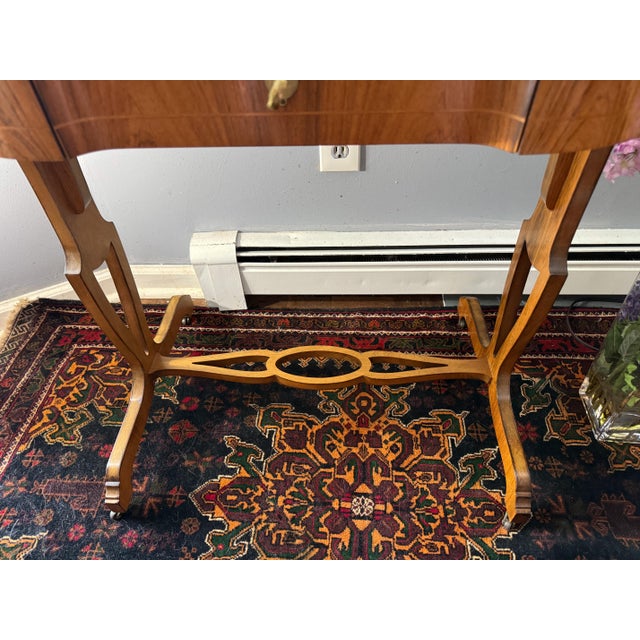 Mid-Century Baker Furniture Regency Rosewood Kidney Desk With Solid Brass Gallery Banding For Sale - Image 14 of 16