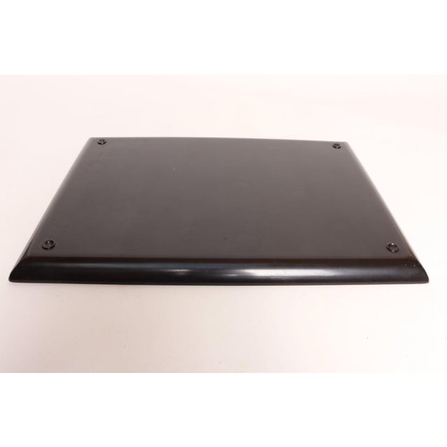 Metal Large Mid-Century Black Resin Pigment and Brass Inlaid "Great Lakes" Tray by Couroc For Sale - Image 7 of 12