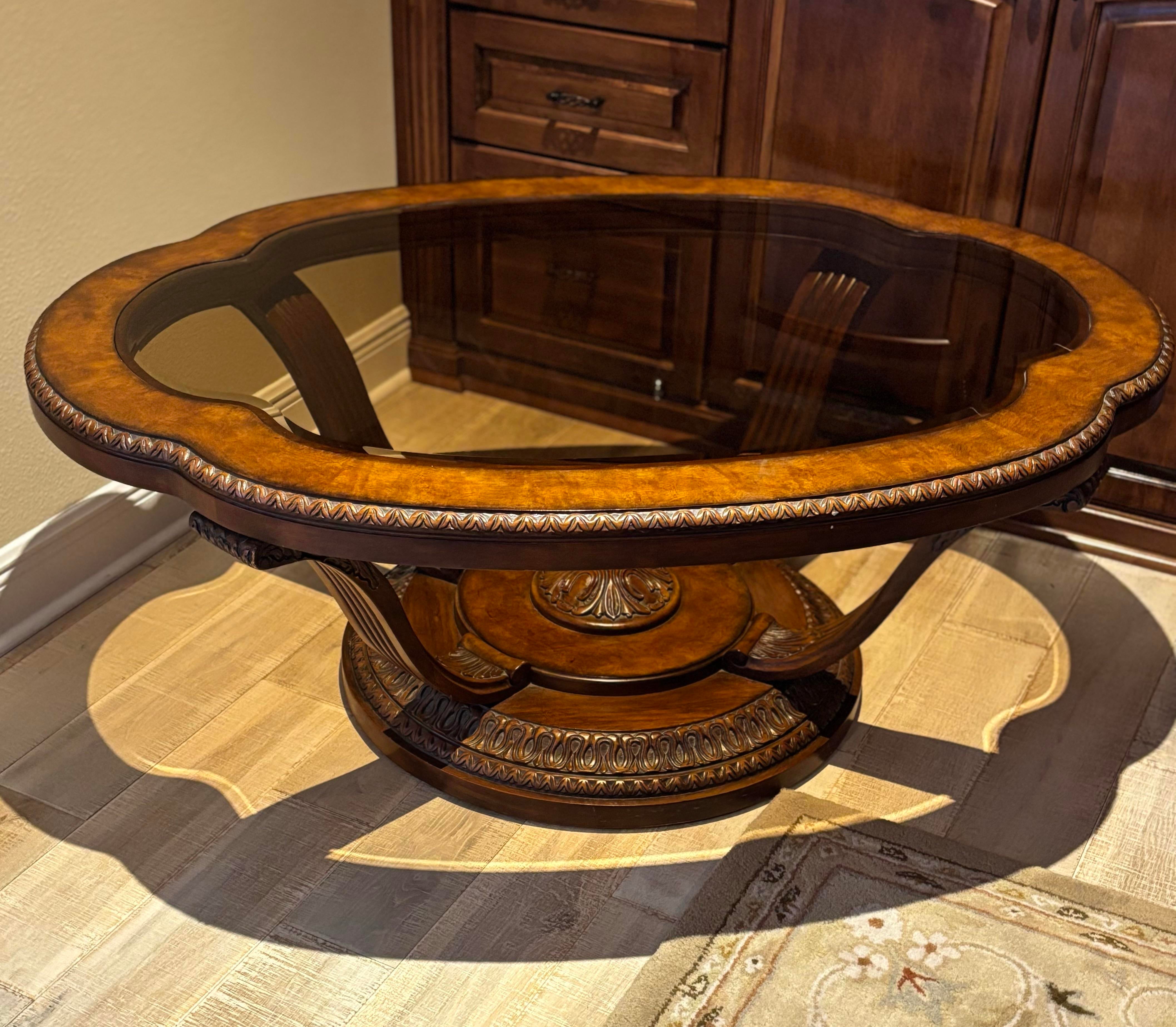 Drexel Heritage Talavera Oval Cocktail/Coffee Table – Glass Top