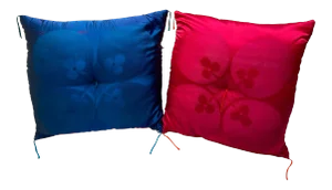 Vintage Asian Large Satin Pillows- a Pair