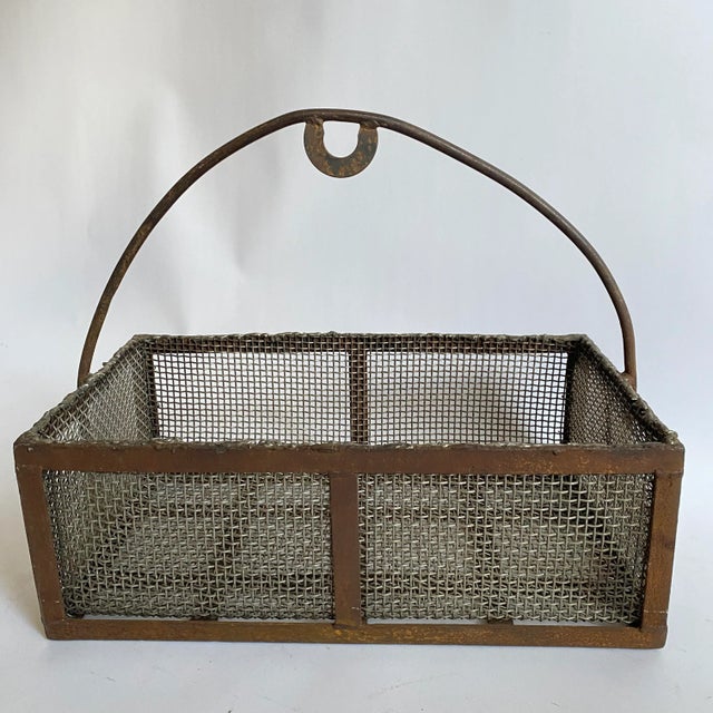 Vintage Industrial Metal Basket Log Holder Chairish
