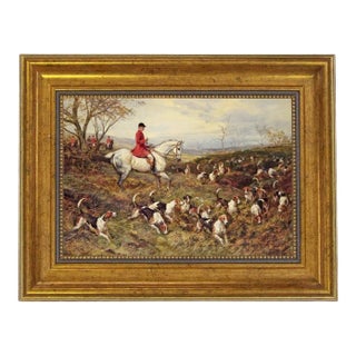 Master of the Hounds by Heywood Hardy Framed Print on Canvas, Antiqued Gold Frame For Sale
