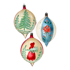 Vintage German Mercury Glass Ornaments S/3