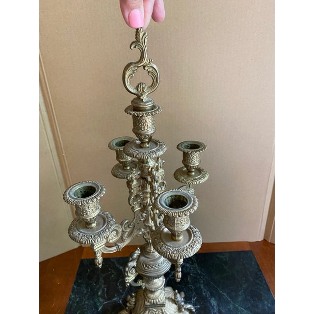 The School of Paris 1930s Lions Foot Brass Candelabra For Sale - Image 3 of 8