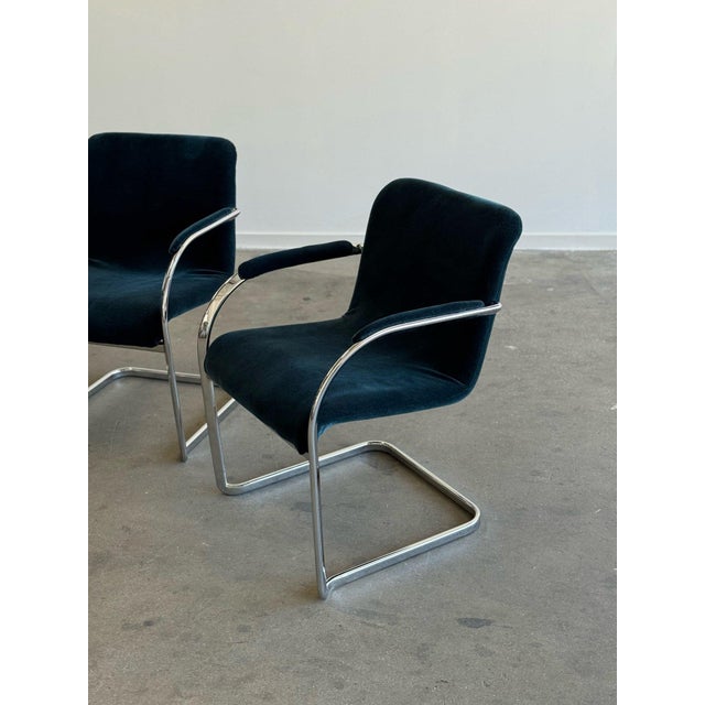 1970s 1970s Cantilevered Arm Chairs - Set of 4 For Sale - Image 5 of 12