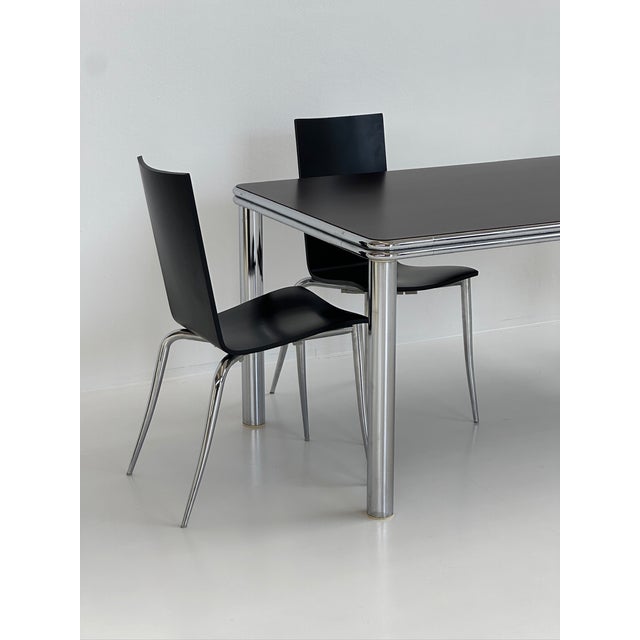 Black Scandinavian Chromed Metal Table, 1970s For Sale - Image 8 of 14