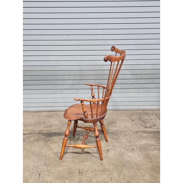 Late 20th Century Late 20th Century Warren Chair Company Fan Back Windsor Arm Chair For Sale - Image 5 of 7