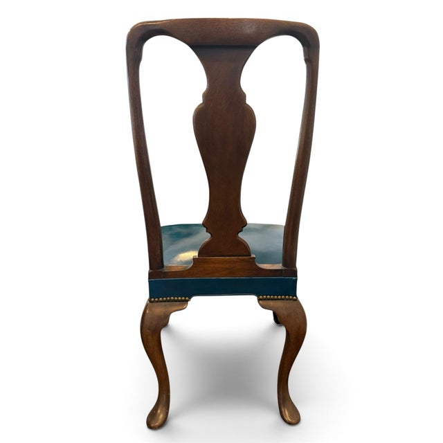Mid 20th Century Queen Anne Mahogany Carved Dining Chairs- A Set of 8 For Sale - Image 5 of 7